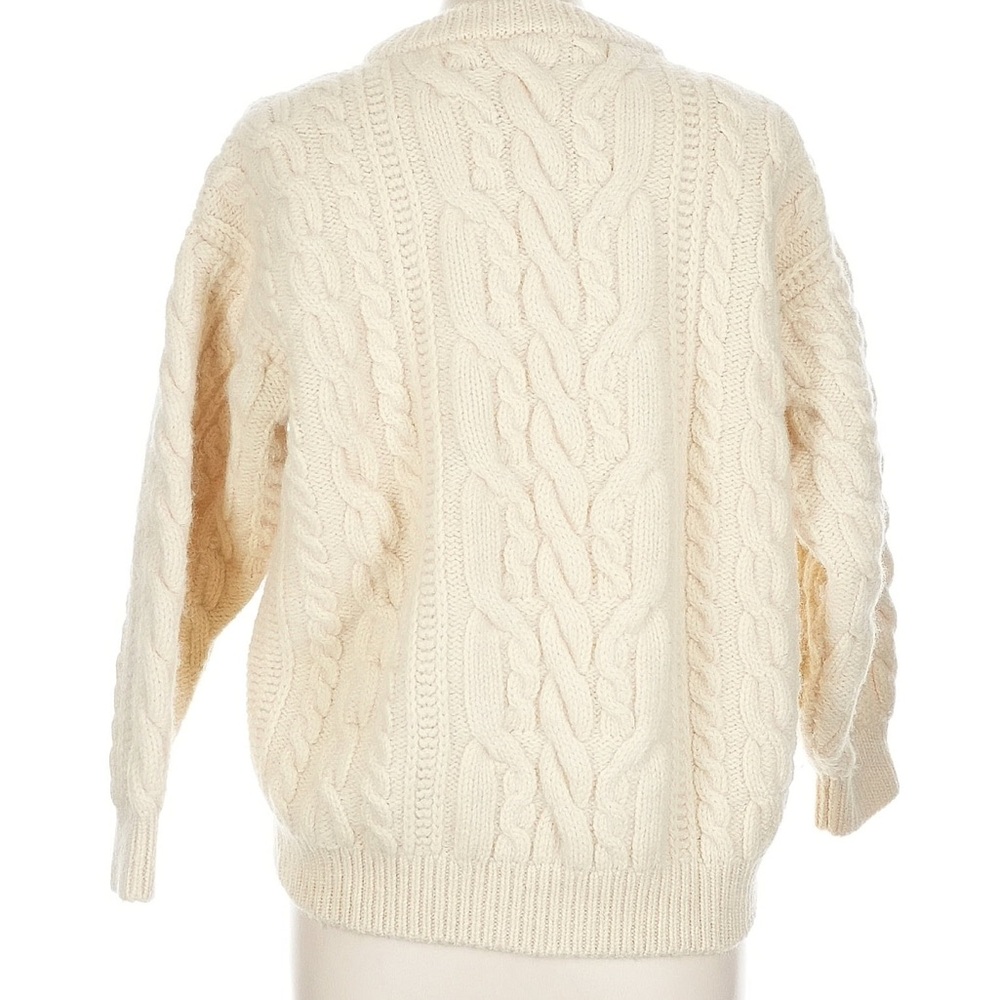 VTG Women's Bonner of Ireland Fisherman Core Wool Chunky Cable Knit Sweater L - Picture 3 of 5